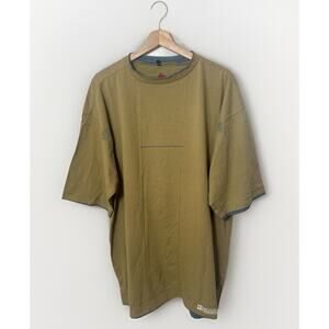 Bog River T Shirt Cotton Short Sleeve Green Embroidered Stitching Gorpcore XL